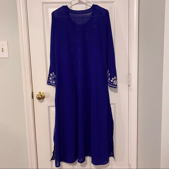 Indian Pakistani Blue Salwar Kameez - Picture 4 of 11